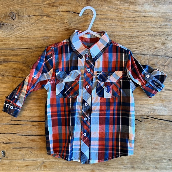 U.S. Polo. Size 2T (boys). Long/short sleeved button up shirt. NWOT - Picture 1 of 5